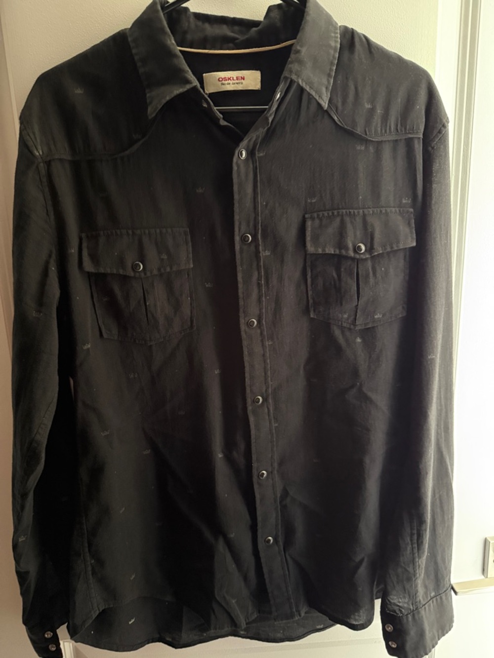 Osklen Men’s Black Casual Button-Down Shirt